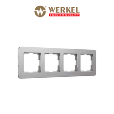 Рамка для розетки / выключателя на 4 поста Werkel Platinum W0042611 алюминий из металла