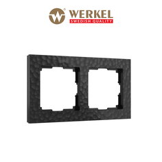 Рамка для розетки / выключателя на 2 поста Werkel W0022408 Hammer черный пластик