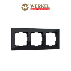 Рамка для розетки / выключателяна 3 поста Werkel W0031108 Favorit черный стекло