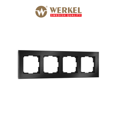 Рамка для розетки / выключателя на 4 поста Werkel W0041708 Aluminium черный алюминий