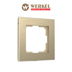 Рамка для розетки / выключателя на 1 пост Werkel W0011711 Aluminium шампань алюминий
