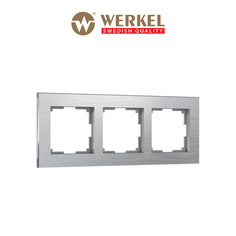 Рамка для розетки / выключателя на 3 поста Werkel W0031706 Aluminium алюминий