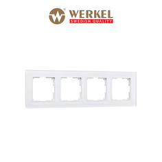 Рамка для розетки / выключателя на 4 поста Werkel W0041105 Favorit белый матовый стекло