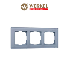 Рамка для розетки / выключателя на 3 поста Werkel W0031115 Favorit серый стекло