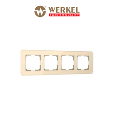 Рамка для розетки / выключателя на 4 поста Werkel W0042443 Elite айвори стекло