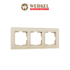 Рамка для розетки / выключателя на 3 поста Werkel W0031111 Favorit шампань стекло