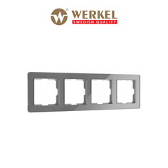 Рамка для розетки и выключателя на 4 поста Werkel Acrylic W0042704 графит из акрила