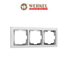 Рамка для розетки / выключателя на 3 поста Werkel W0031901 Snabb белый/хром пластик