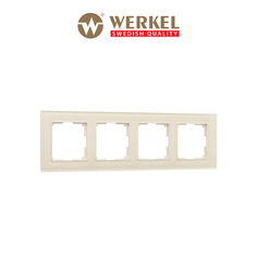 Рамка для розетки / выключателя на 4 поста Werkel W0041141 Favorit молочный стекло