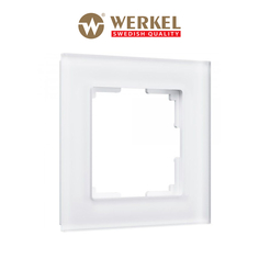 Рамка для розетки / выключателя на 1 поста Werkel W0011105 Favorit белый матовый стекло