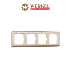Рамка для розетки / выключателя на 4 поста Werkel W0042111 Stream шампань пластик