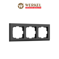 Рамка для розетки / выключателя на 3 поста Werkel W0031808 Stark черный пластик