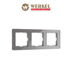 Рамка для розетки / выключателя на 3 поста Werkel Acrylic W0032704 графит из акрила