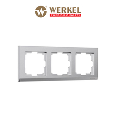 Рамка для розетки и выключателя Werkel Stark W0031865 серебряный матовый на 3 поста