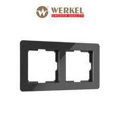 Рамка для розетки / выключателя на 2 поста Werkel Acrylic W0022708 черный из акрила