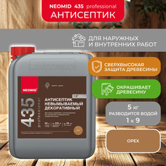 Антисептик невымываемый для дерева Neomid 435, декоративный концентрат, 5 кг, орех