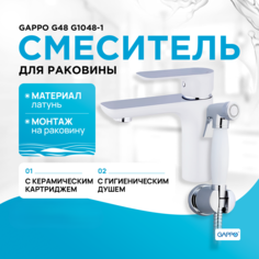 Смеситель Gappo Noar G1048-1 для раковины с гигиеническим душем