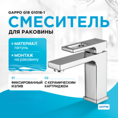 Смеситель для раковины Gappo G1018-1 хром