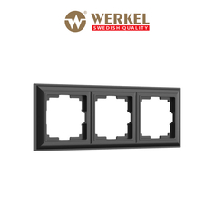 Рамка для розетки / выключателя на 3 поста Werkel W0032208 Fiore черный пластик