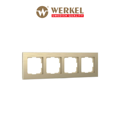 Рамка для розетки / выключателя на 4 поста Werkel W0041711 Aluminium шампань алюминий