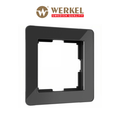 Рамка для розетки / выключателя на 1 пост Werkel Acrylic W0012708 черный из акрила