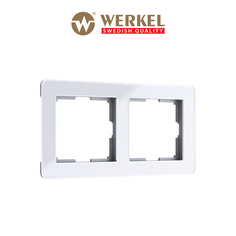 Рамка для розетки / выключателя на 2 поста Werkel Acrylic W0022701 белый из акрила