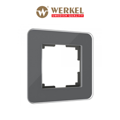 Рамка для розетки / выключателя на 1 пост Werkel W0012440 Elite графит стекло