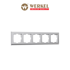 Рамка для розетки и выключателя Werkel Stark W0051865 серебряный матовый 5 постов