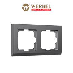 Рамка для розетки и выключателя Werkel Stark W0021864 графит матовый на 2 поста