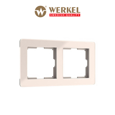 Рамка для розетки / выключателя на 2 поста Werkel Acrylic W0022743 айвори из акрила