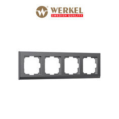 Рамка для розетки и выключателя Werkel Stark W0041864 графит матовый на 4 поста