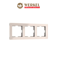 Рамка для розетки / выключателя на 3 поста Werkel Acrylic W0032743 айвори из акрила