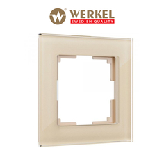 Рамка для розетки / выключателя на 1 пост Werkel W0011111 Favorit шампань стекло