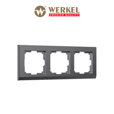 Рамка для розетки и выключателя Werkel Stark W0031864 графит матовый на 3 поста