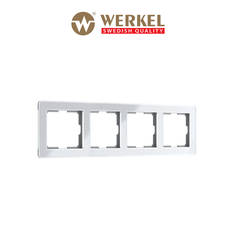 Рамка для розетки и выключателя на 4 поста Werkel Acrylic W0042701 белый из акрила