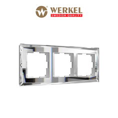 Рамка для розетки / выключателя на 3 поста Werkel W0031220 Diamant зеркальный стекло