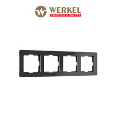 Рамка для розетки и выключателя на 4 поста Werkel Acrylic W0042708 черный из акрила