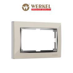 Рамка для двойной розетки Werkel W0081903 Snabb слоновая кость/хром пластик