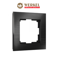 Рамка для розетки / выключателя на 1 пост Werkel W0011708 Aluminium черный алюминий