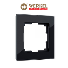 Рамка для розетки / выключателя на 1 пост Werkel W0011108 Favorit черный стекло
