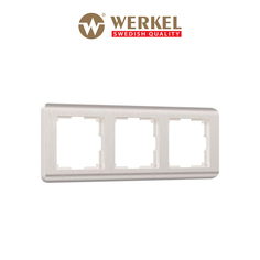 Рамка для розетки / выключателя на 3 поста Werkel W0032113 Stream перламутровый пластик