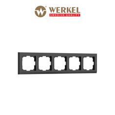 Рамка для розетки / выключателя на 5 постов W0051808 Stark черный пластик Werkel