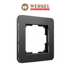Рамка для розетки/выключат. на 1 пост Werkel Platinum W0012608 черный алюминий из металла