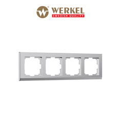 Рамка для розетки и выключателя Werkel Stark W0041865 серебряный матовый на 4 поста