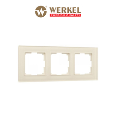 Рамка для розетки / выключателя на 3 поста Werkel W0031141 Favorit молочный стекло