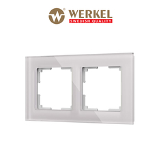 Рамка для розетки / выключателя на 2 поста Werkel W0021117 Favorit дымчатый стекло