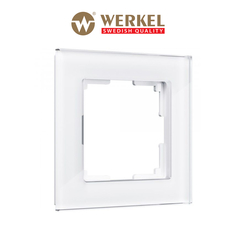 Рамка для розетки / выключателя на 1 пост Werkel W0011101 Favorit белый стекло