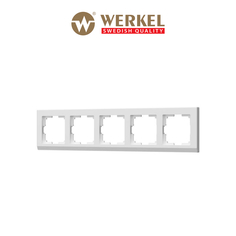 Рамка для розетки / выключателя на 5 постов Werkel W0051801 Stark белый пластик