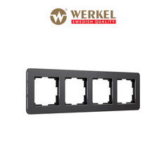 Рамка для розетки/выключат. на 4 поста Werkel Platinum W0032608 черный алюминий из металла