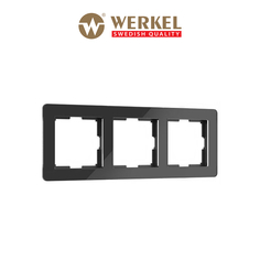 Рамка для розетки / выключателя на 3 поста Werkel Acrylic W0032708 черный из акрила